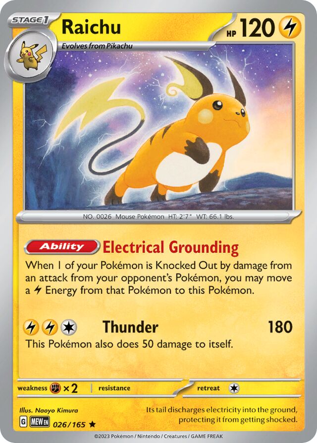 Raichu Reverse Holo 026/165