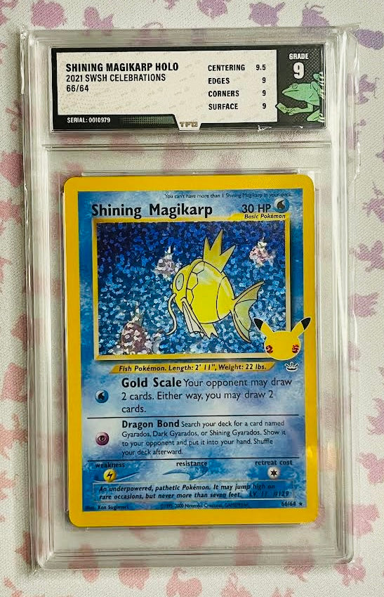 Shining Magikarp 66/64 - Celebrations Graded 9 T Rex Trading Cards Shining Magikarp 66/64 - Celebrations Graded 9 T Rex Trading Cards