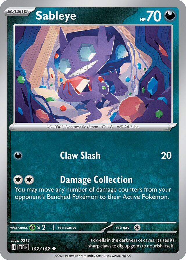 Sableye Reverse Holo 107/162