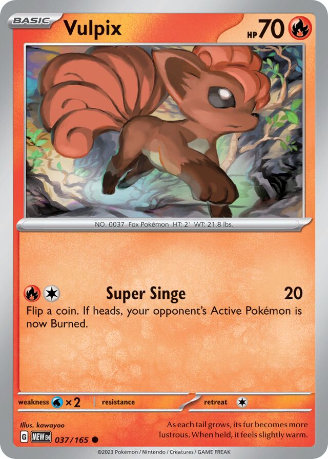 Vulpix Reverse Holo 037/165