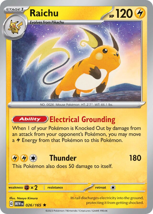 Raichu Reverse Holo 026/165