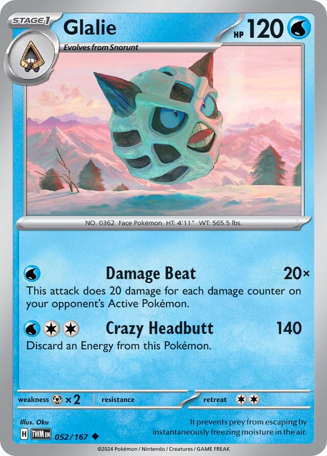 Glalie Reverse Holo 052/167