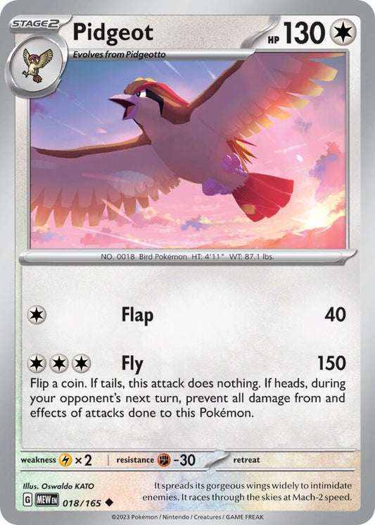Pidgeot Reverse Holo 018/165