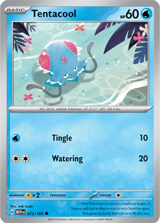 Tentacool Reverse Holo 072/165nn