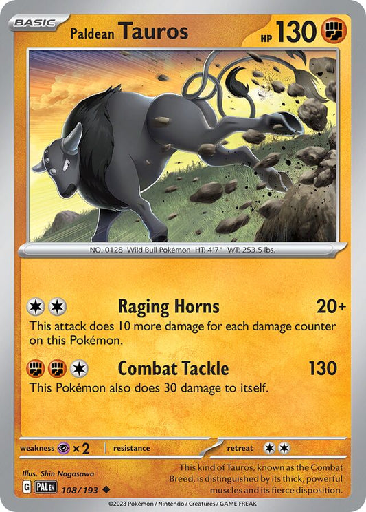 Paldean Tauros Reverse Holo 108/193