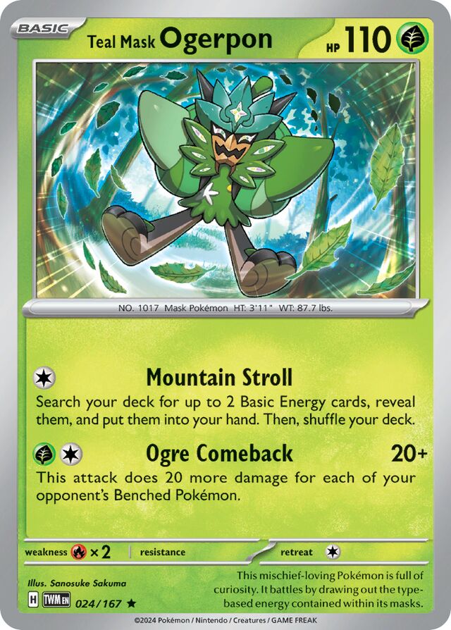 Teal Mask Ogerpon Reverse Holo 024/167