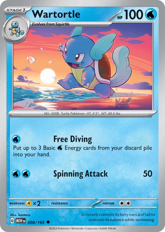 Wartortle Reverse Holo 008/165j