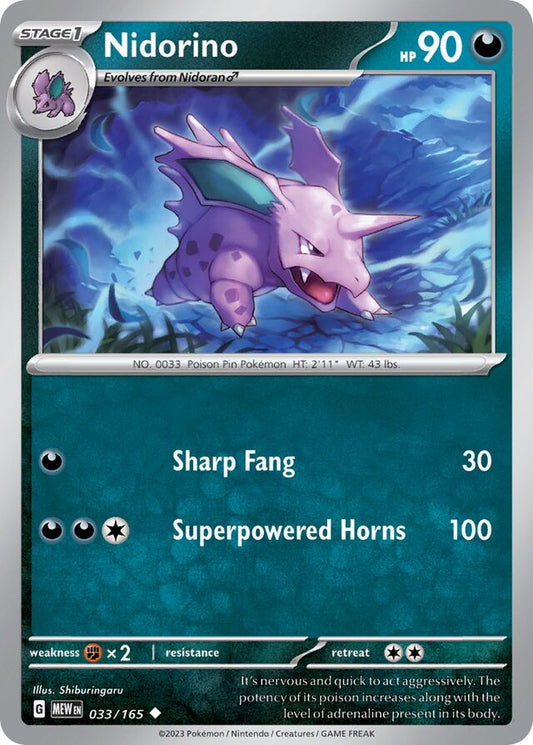 Nidorino Reverse Holo 033/165