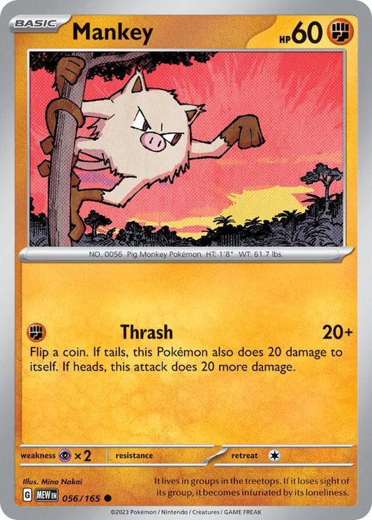 Mankey Reverse Holo 056/165