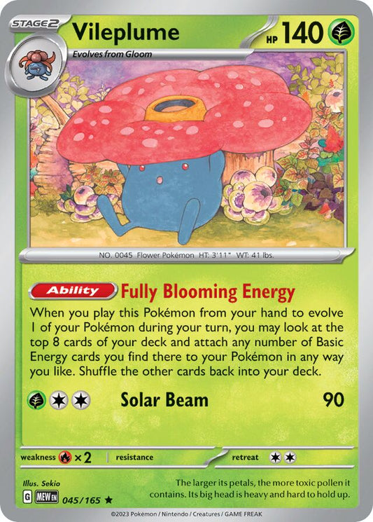 Vileplume Reverse Holo 045/165